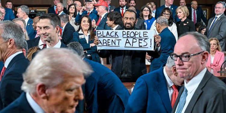 Al Green ejected from Trump primetime address again — this time with protest sign